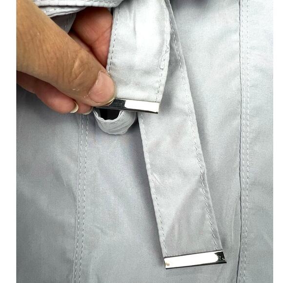 NEW WHITE HOUSE BLACK MARKET GRAY LINED Belted Silver Accents MODAL SKIRT 14 - Picture 5 of 11